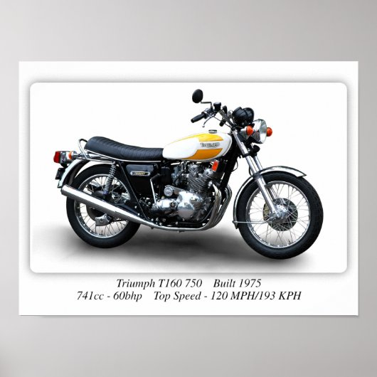 Triumph Trident T160 750 Motorrad - A3 Poster (Vorne)