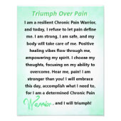 Triumph über Schmerz Chronischer Schmerz Krieger Fotodruck (Vorne)