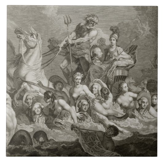 Triumph von Britannia, c.1765 (Stich) Fliese (Vorderseite)