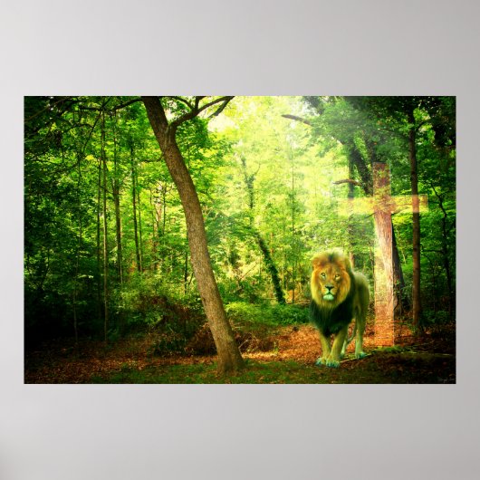 Triumphant King (Lion Christlich Art) Poster (Vorne)