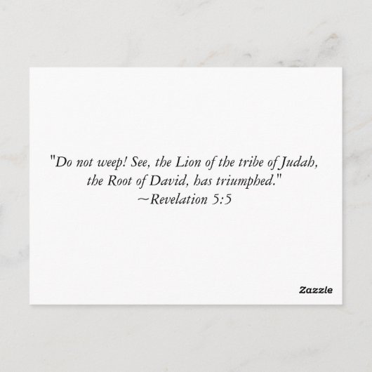 Triumphant King Postkarte (Rückseite)