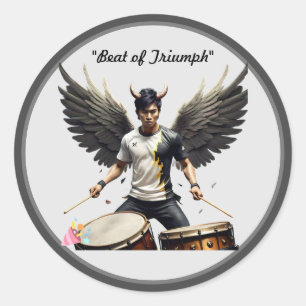 "Triumphant Winged Rhythm" Runder Aufkleber