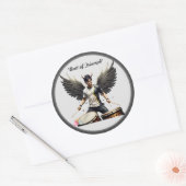"Triumphant Winged Rhythm" Runder Aufkleber (Umschlag)