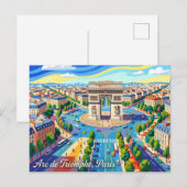 Triumphbogen Frankreich Postkarte (Vorne/Hinten)