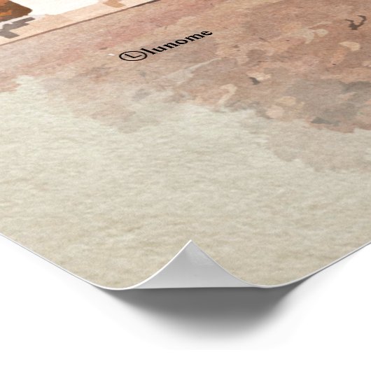 Triumphbogen in Aquarell Poster (Ecke)