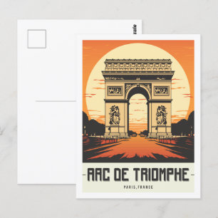Triumphbogen Paris Frankreich Berühmter Reiseort Postkarte
