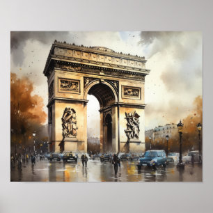 Triumphbogen Paris Frankreich Kunstprint Poster