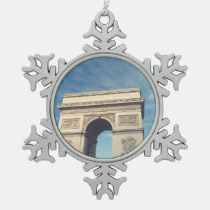 Triumphbogen Paris Schneeflocken Zinn-Ornament