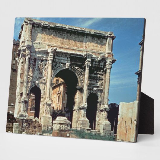 Triumphbogen Septimius Severus, gewidmet in Fotoplatte (Seite)