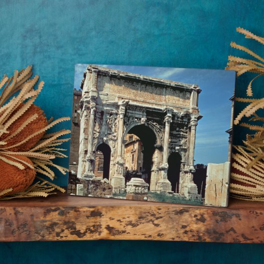 Triumphbogen Septimius Severus, gewidmet in Fotoplatte (Seite)