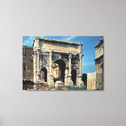 Triumphbogen Septimius Severus, gewidmet in Leinwanddruck (Vorderseite)