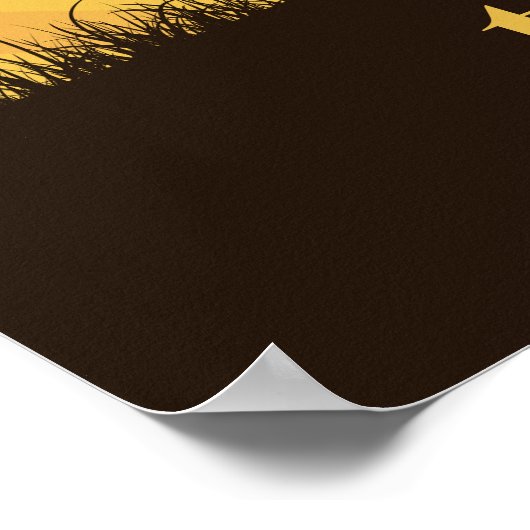 Triumphe-Radfahrer, die Fahrrad über Kopf-Grafik a Poster (Ecke)