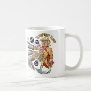 Triumphierende Trumpf-Superheld-Weiß-Tasse Kaffeetasse
