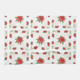 Trivet Christmas Holiday Red Poinsettia and Gold Geschirrtuch