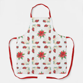 Trivet Christmas Holiday Red Poinsettia and Gold Schürze
