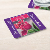Trivet Geschenk Blumendesign, personalisieren Typo Rechteckiger Pappuntersetzer (angewinkelt)