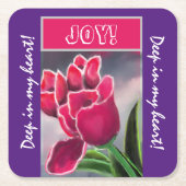 Trivet Geschenk Blumendesign, personalisieren Typo Rechteckiger Pappuntersetzer (Vorderseite)