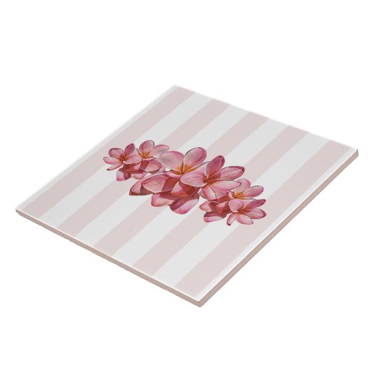 Trivet - Rosa Plumeria Fliese (Seite)