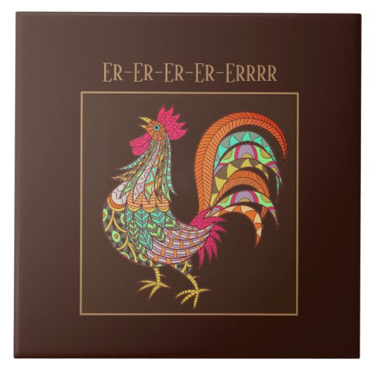 Trivet Tile-Colorful Huhn Fliese (Vorderseite)