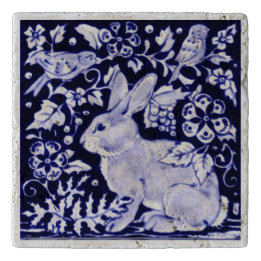 Trivet zum Stein von Navy Blue und White Rabbit Bi Töpfeuntersetzer