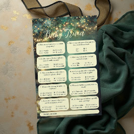 Trivia Baby Shower Spiel Enchanted Forest Laternen Flyer