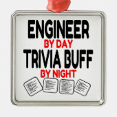 Trivia Buff Engineer Silbernes Ornament (Vorne)