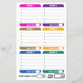 Trivia gaming 50 questions answer sheets flyer (Hinten)