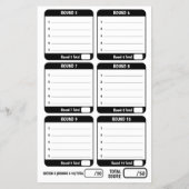 Trivia gaming 50 questions answer sheets mono flyer (Hinten)