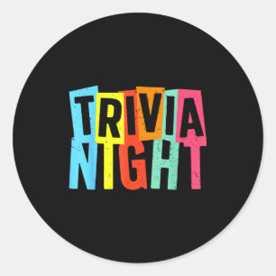 Trivia-Nacht-Kunst für Männer Frauen Trivia-Gastge Runder Aufkleber