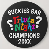 Trivia Night Game Nacht bunte Fun Quiz Award Button (Vorderseite)