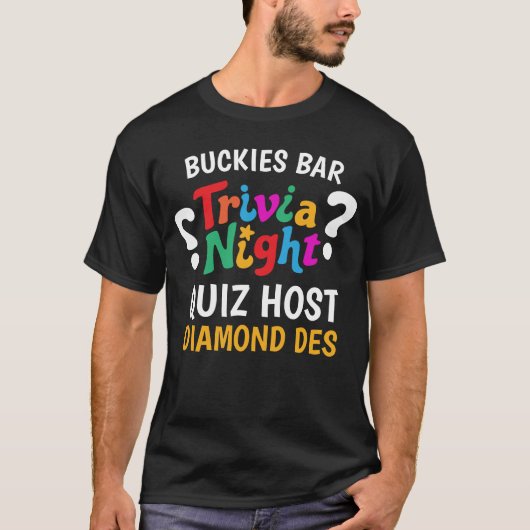 Trivia Night Game Nacht bunte lustige Quiz Host T-Shirt (Vorderseite)