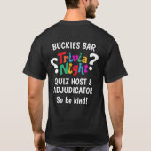 Trivia Night Game Nacht bunte lustige Quiz Host T-Shirt (Rückseite)