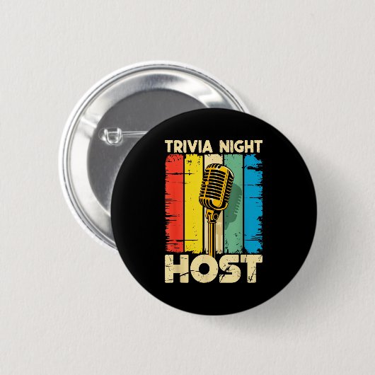 Trivia Night Host Quiz Game Entertainer Moderator Button (Vorne & Hinten)