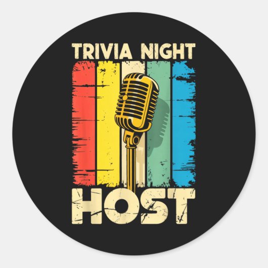 Trivia Night Host Quiz Game Entertainer Moderator Runder Aufkleber (Vorderseite)