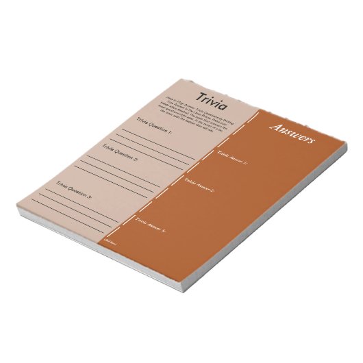 Trivia Party Game - Benutzerdefinierte Frage und A Notizblock (Rotiert)