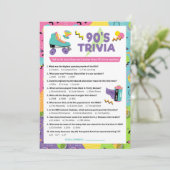 Trivia Party Game Einladung der 90er Jahre (Stehend Vorderseite)