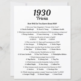 Trivia-Spiel 1930 | 95. Geburtstagsparty