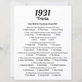 Trivia-Spiel 1931 | 94. Geburtstagsparty