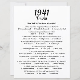 Trivia-Spiel 1941 | Geburtstagsparty-Spiel