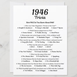 Trivia-Spiel 1946 | Geburtstagsparty-Spiel