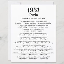 Trivia-Spiel 1951 | Geburtstagsparty-Spiel
