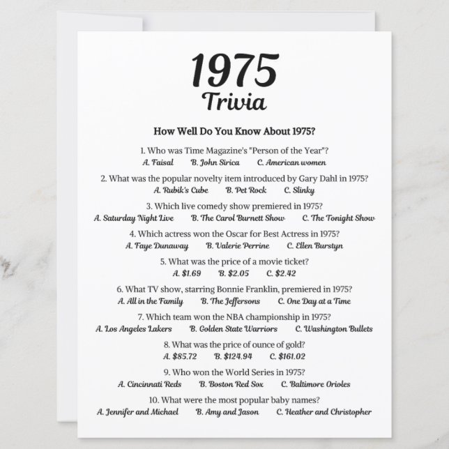 Trivia-Spiel 1975 (Vorderseite)