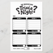 Trivia-Spiel 50 Fragen Antwortbögen mono Flyer (Vorne)