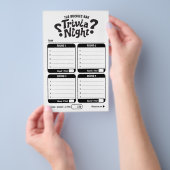 Trivia-Spiel 50 Fragen Antwortbögen mono Flyer (Handgriff)