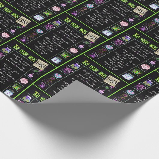 Trivia zum Geburtstag 1953 Geschenkpapier (Ecke)