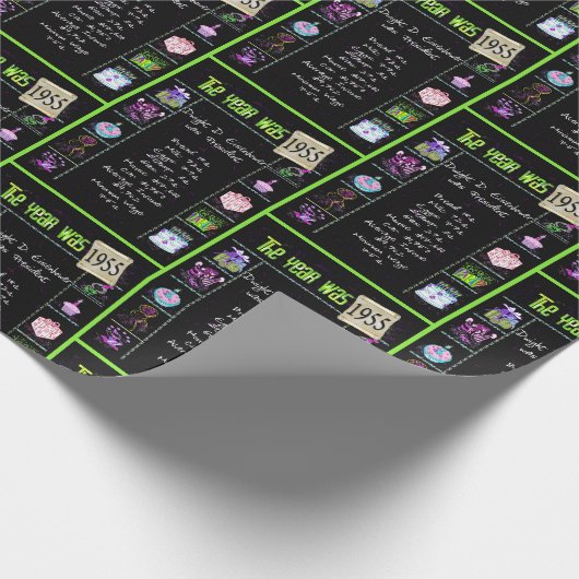 Trivia zum Geburtstag 1955 Geschenkpapier (Ecke)