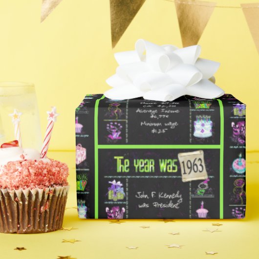 Trivia zum Geburtstag 1963 Geschenkpapier (Geburtstagsparty)