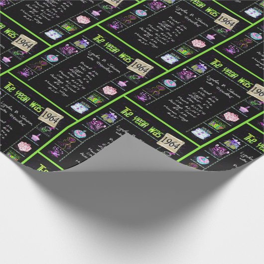 Trivia zum Geburtstag 1964 Geschenkpapier (Ecke)