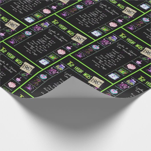 Trivia zum Geburtstag 1967 Geschenkpapier (Ecke)