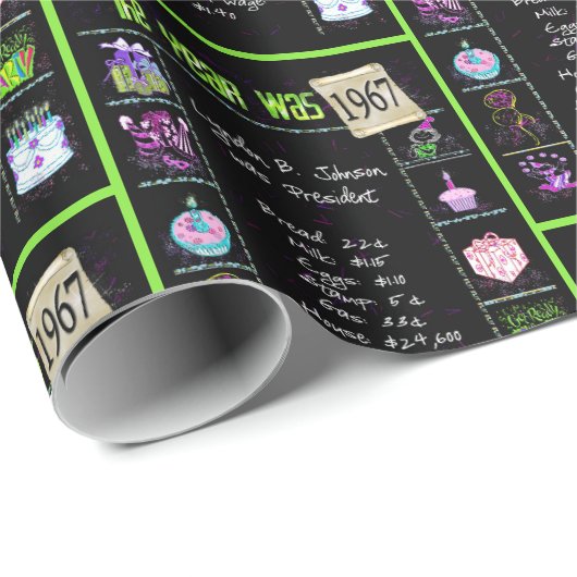 Trivia zum Geburtstag 1967 Geschenkpapier (Rolleneckpunkt)
